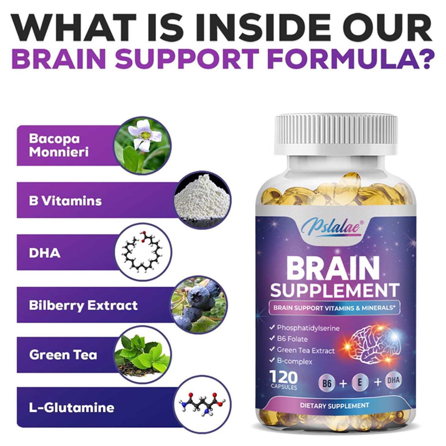 Brain Supplement – Memory Booster, Focus Function, Clarity – Phosphatidylserine