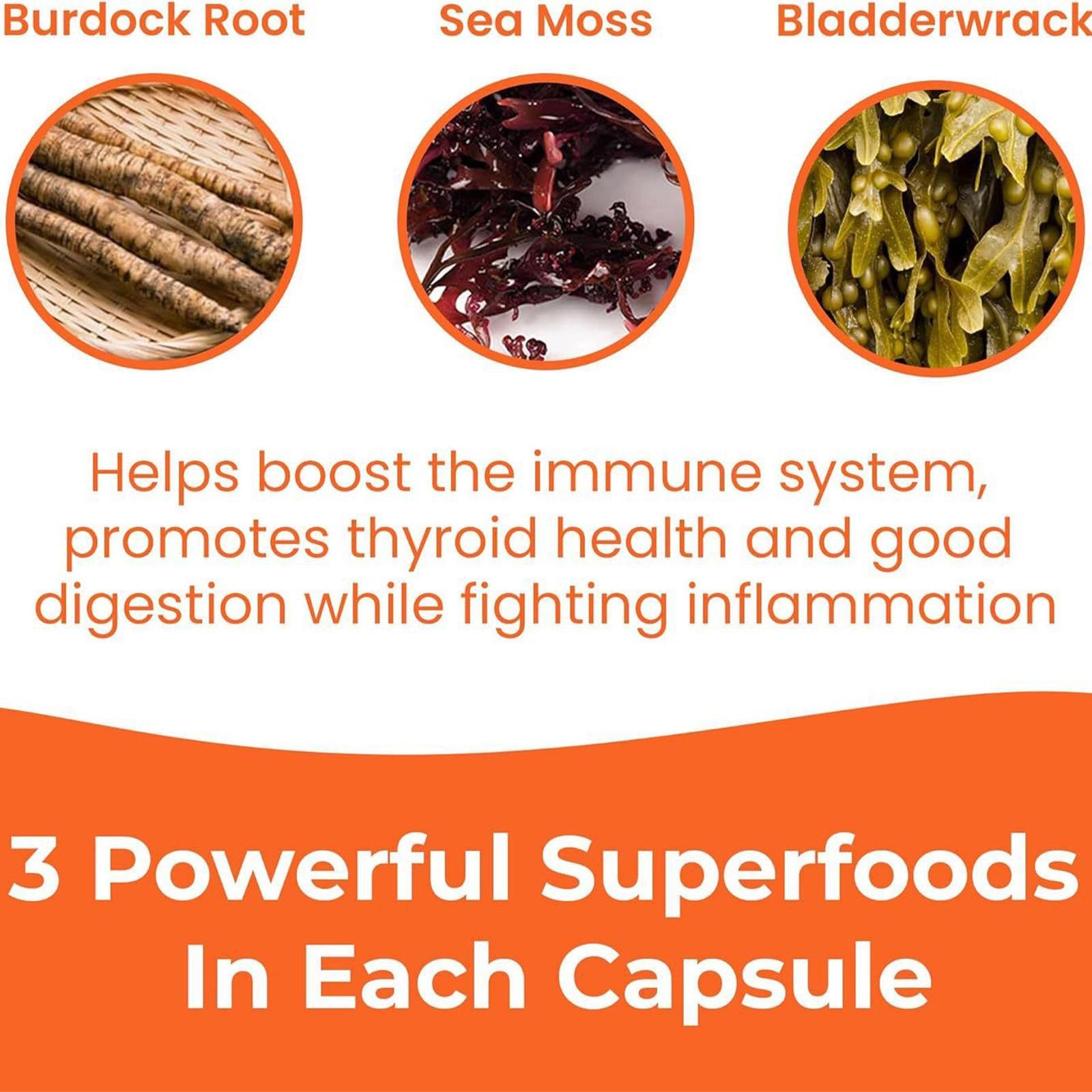 1250mg Sea Moss Advanced Superfood, Vegan – 60 Count, High-Potency
