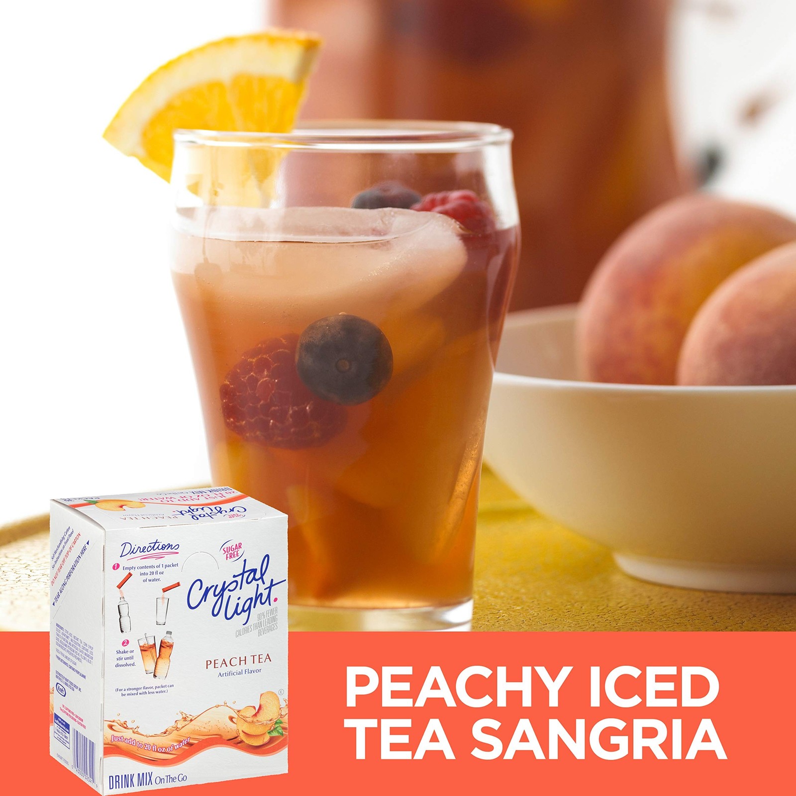 Crystal Light On the Go Single Serve Sugar-Free Peach Tea Mix, 2.7 oz. Packet…