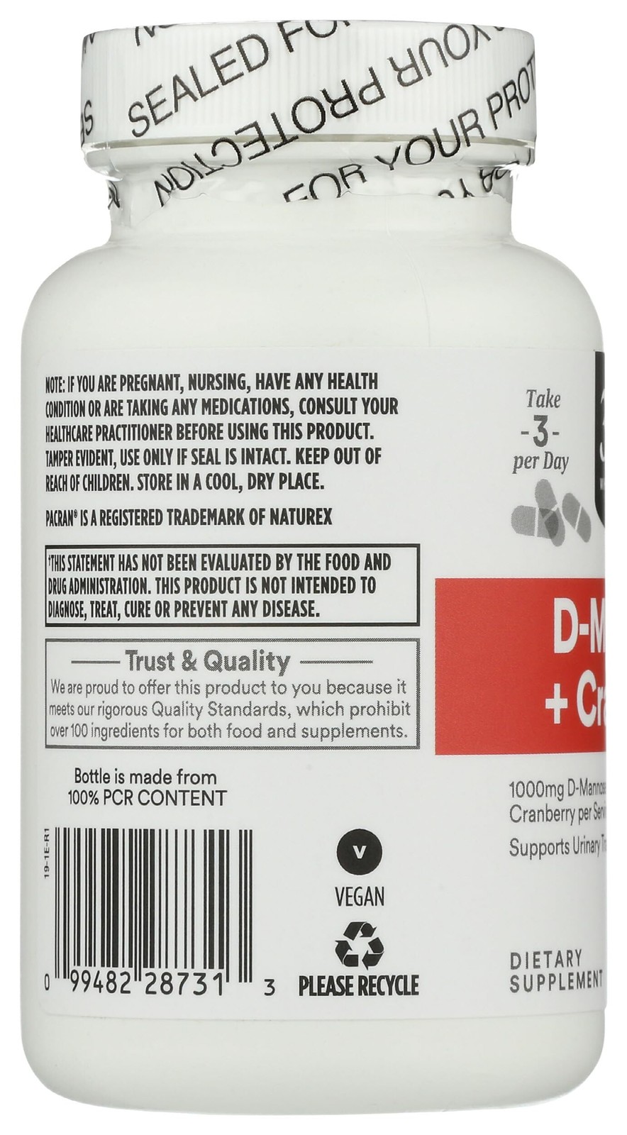 7/26 365 by Whole Foods Market, D-Mannose With Cranberry, 90 Count
