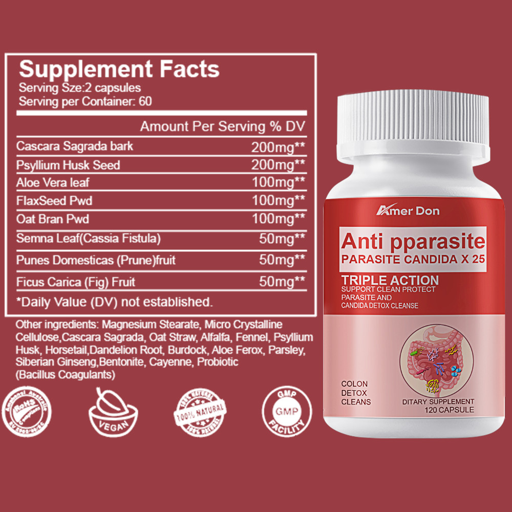 Candida Cleanse Albicans & Detox Yeast Support Complex with Enzymes 120 capsules