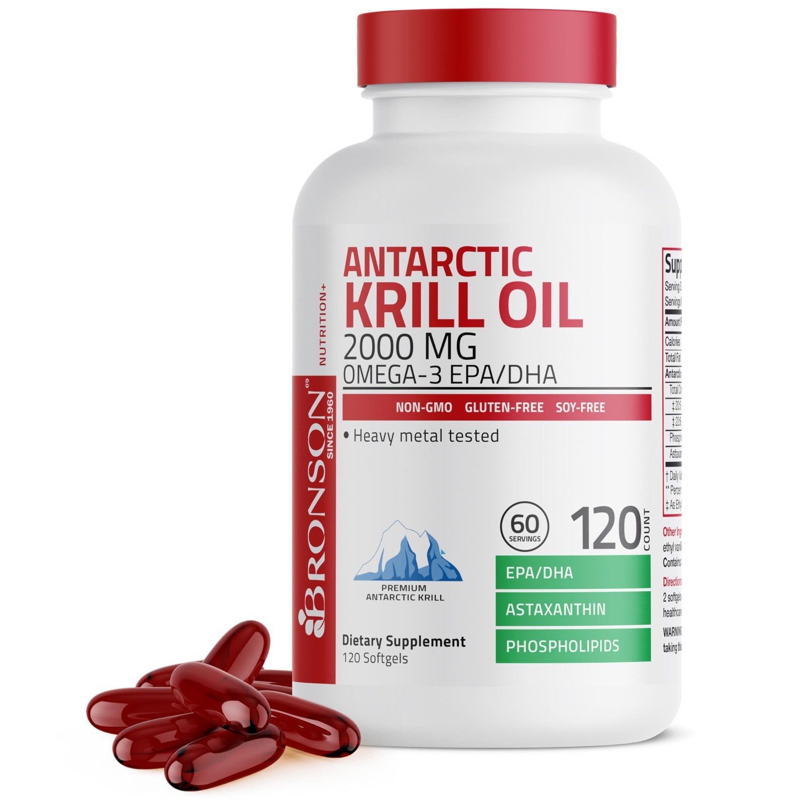 Antarctic Krill Oil 2000mg – Omega-3 EPA DHA, Astaxanthin, Phospholipids, 120 So