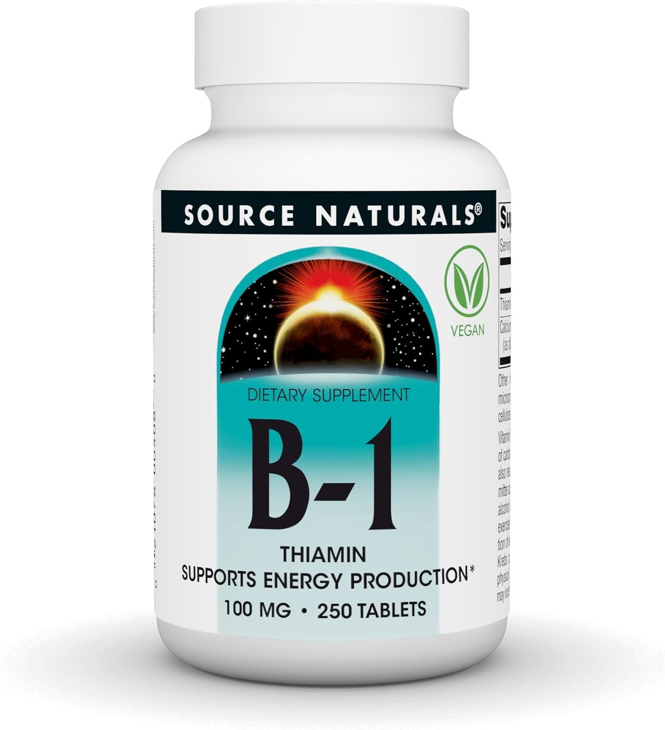 Source Naturals B-1 Thiamin Supports Energy Production 100mg 250 Tablets