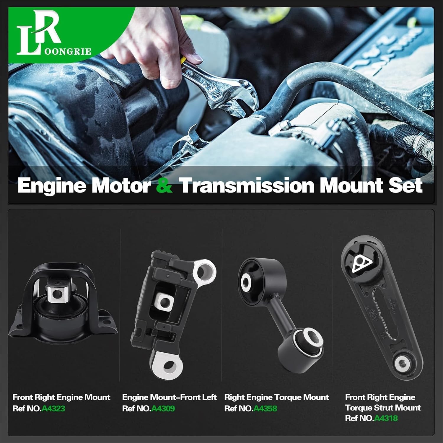 Engine Motor and Trans Mount Kit Compatible with NV200 2013-2021 & City Express