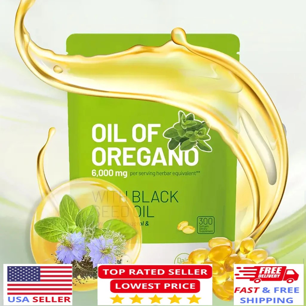 300 Capsules Oil Of Oregano with Black Seed Oil – organic Antioxidants