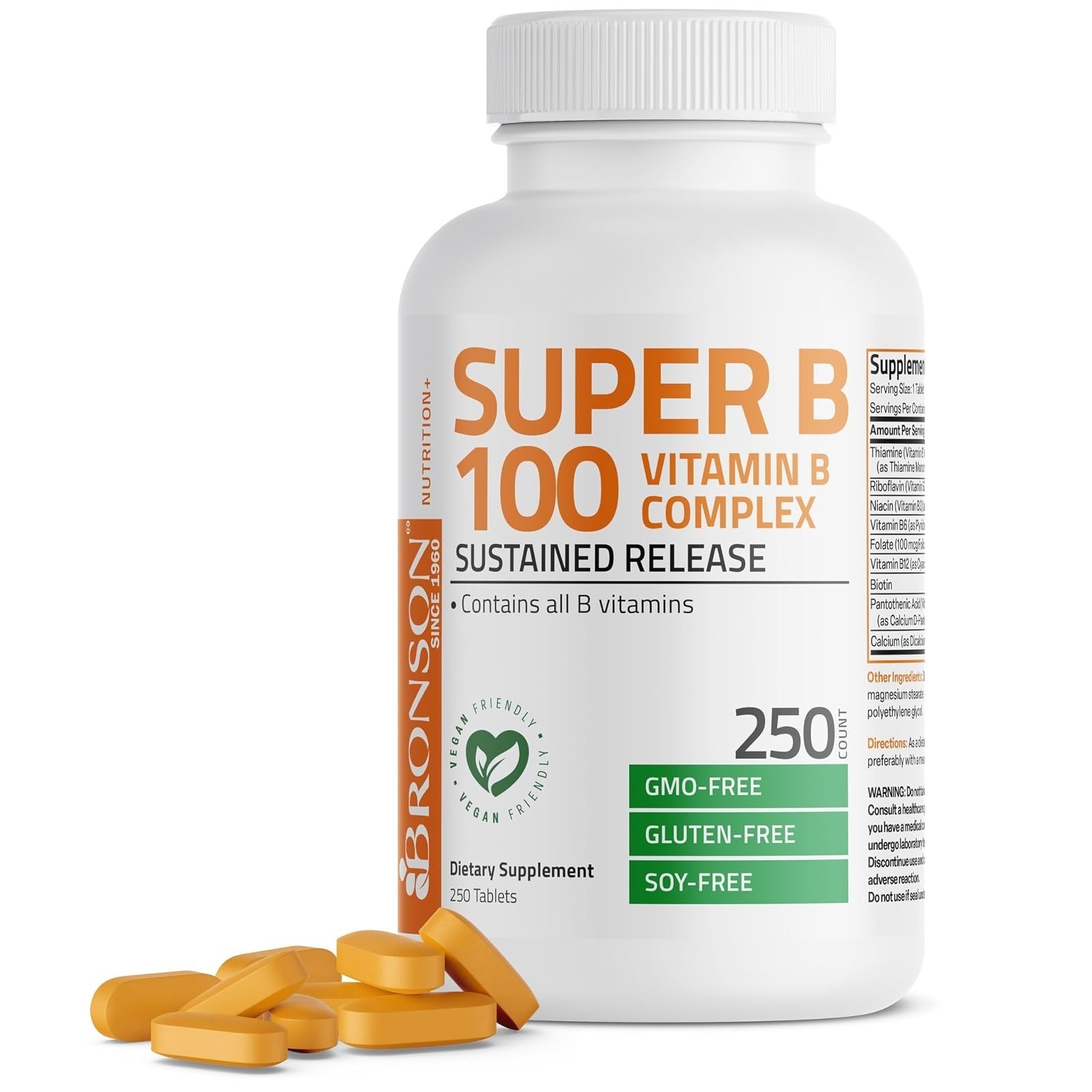 Bronson Super B100 Vitamin B Complex – 60 Tablets