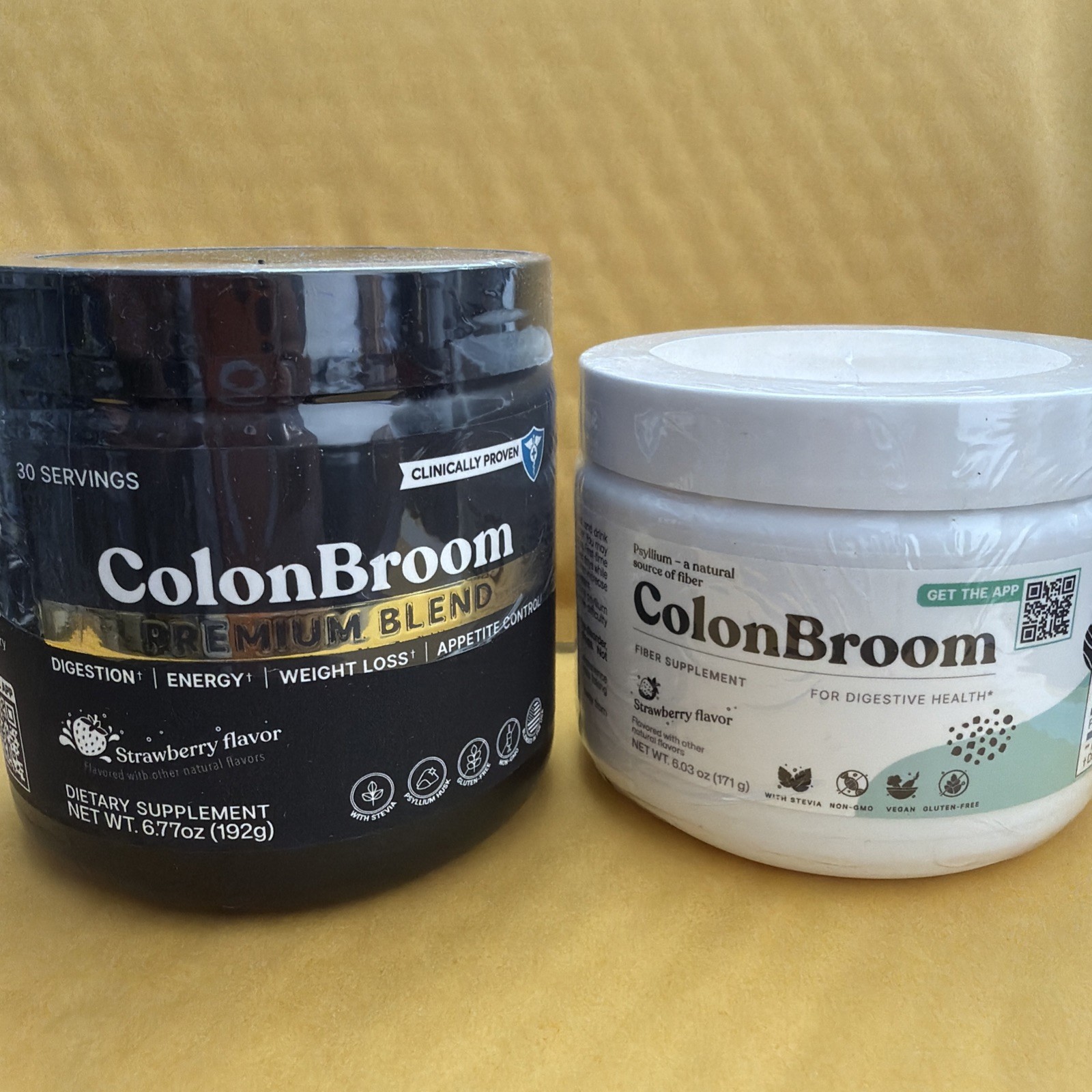 2 Colon Broom Premium Blend & AND REGULAR Psyllium LHusk Powder Drink Strawberry