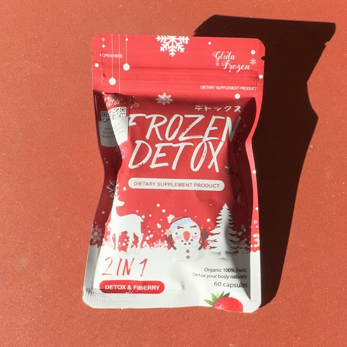 Gluta Frozen Detox & Fiber Capsules Organic Berry Flavor 60ct 100g