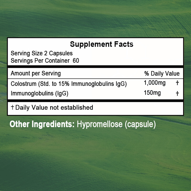 COLOSTRUM 1000 MG Supports Immune Health CALOSTRO BOVINO Bovine colostrum extra