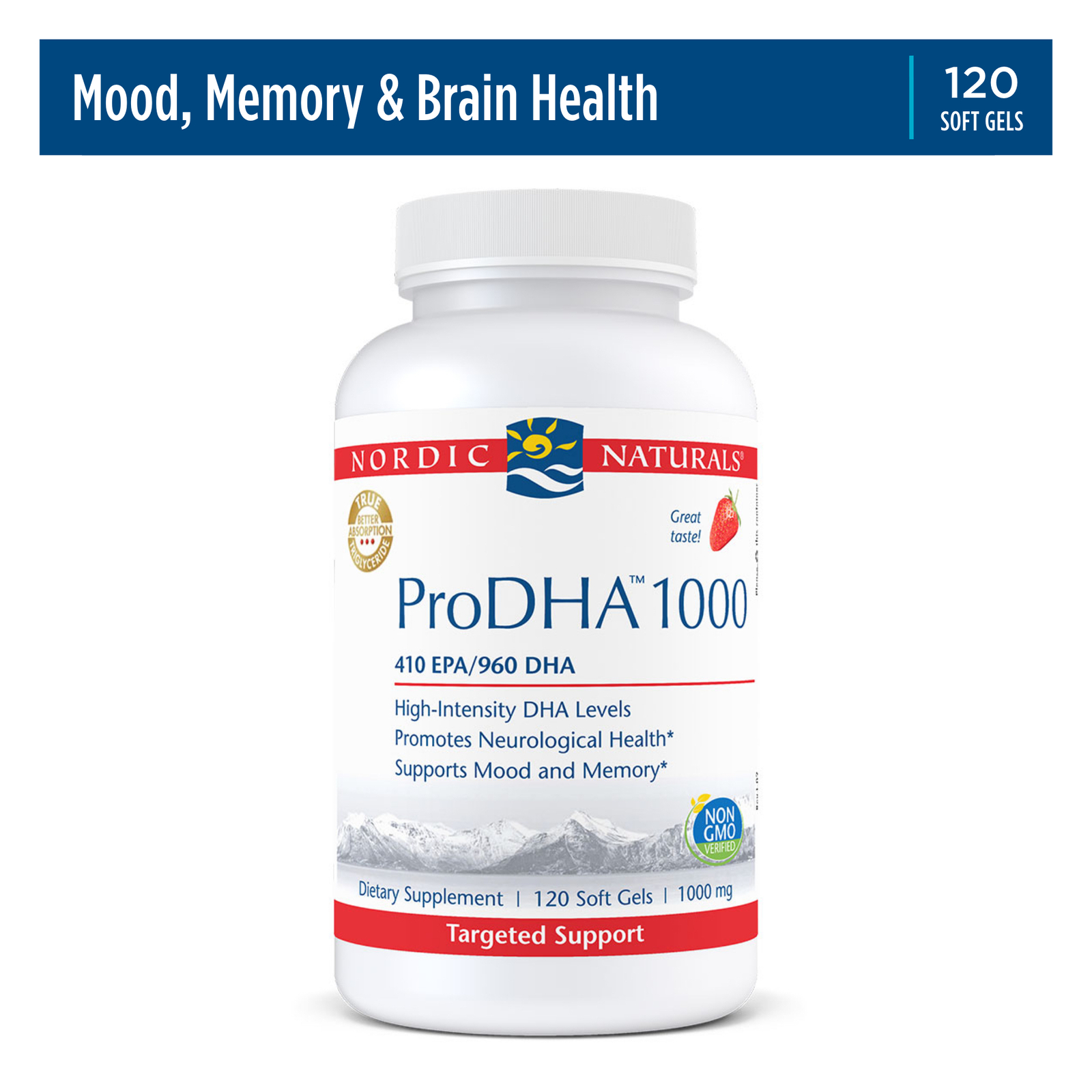 Nordic Naturals ProDHA 1000 – Potent Support for Brain & Nervous System, 120 ct