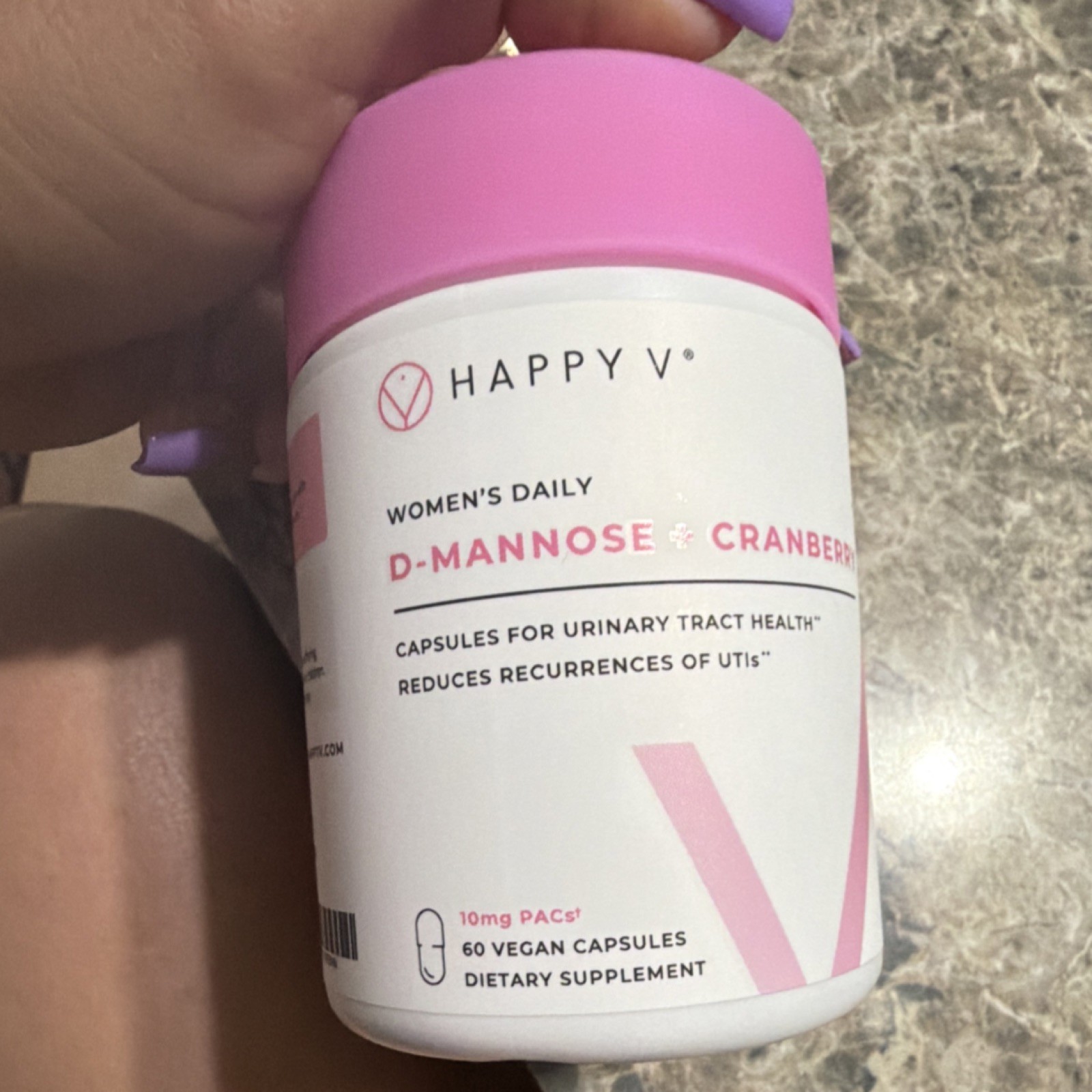Happy V Women’s D-Mannose + Cranberry Urinary Tract Health 60 Vegan Caps