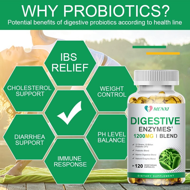 Prebiotic & Probiotics Gas,Constipation Bloating Relief Digestive Enzymes 1060mg