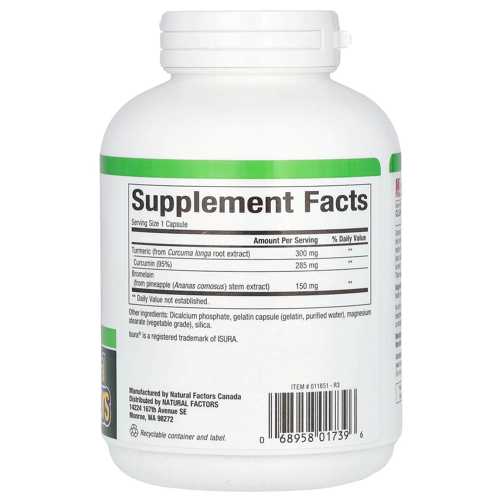 2 X Natural Factors, Turmeric & Bromelain, 450 mg, 180 Capsules