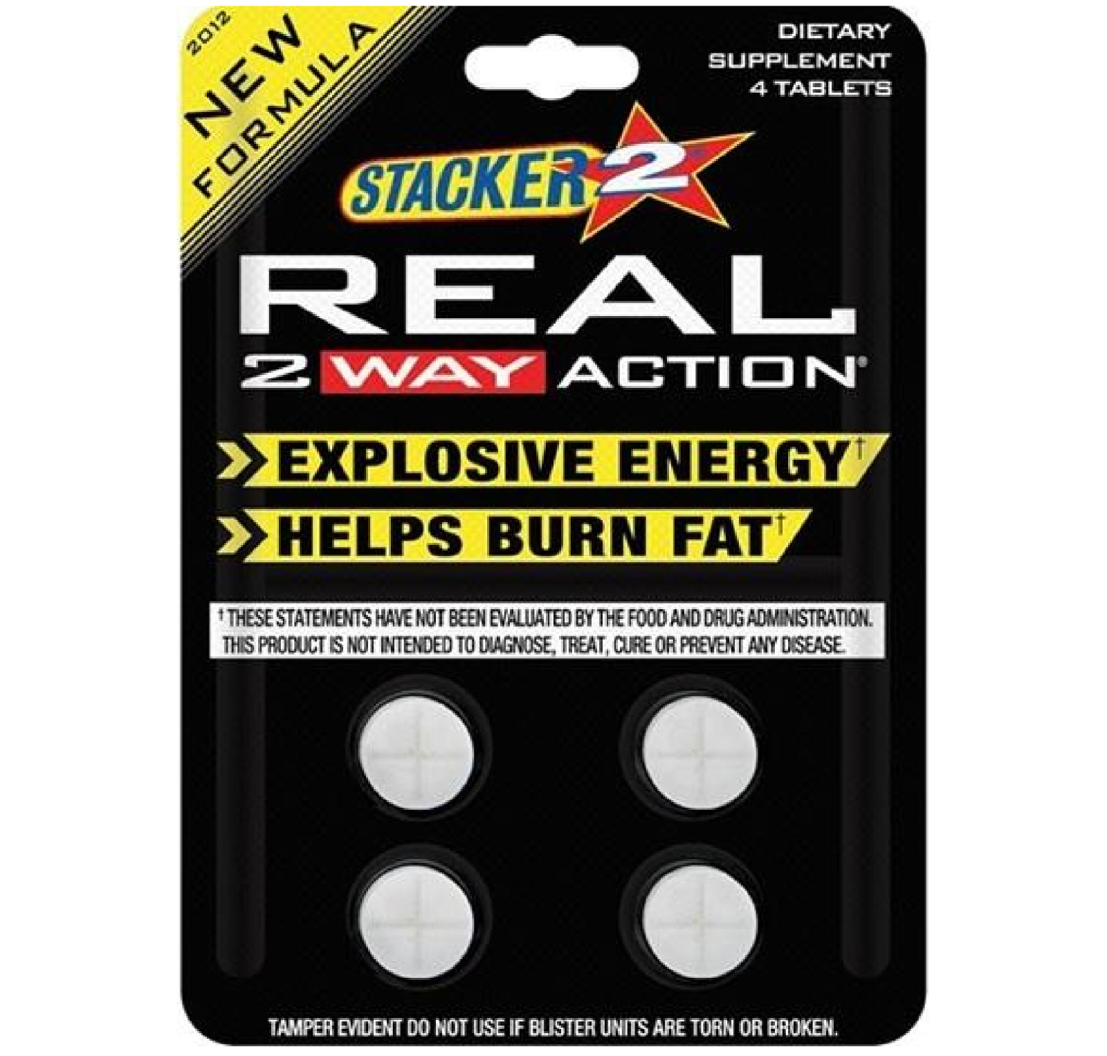 Stacker TWO Real 2 Way Action Energize 4 ct x 24 Cards = (96 Tablets)
