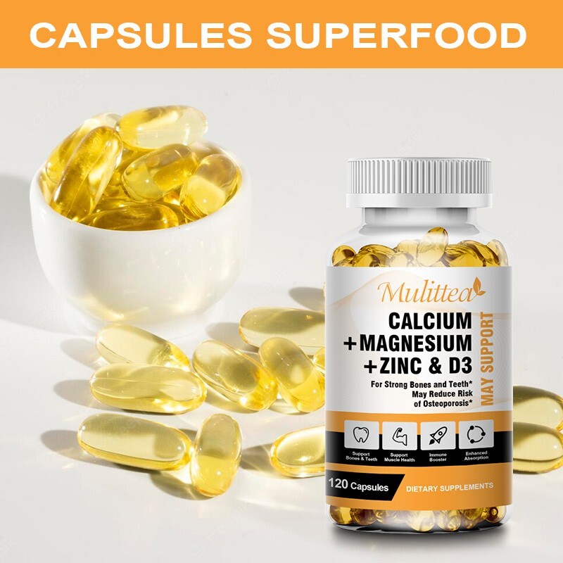 Calcium Magnesium Zinc Vitamin D3 1000MG Complex Softgels-High Absorption