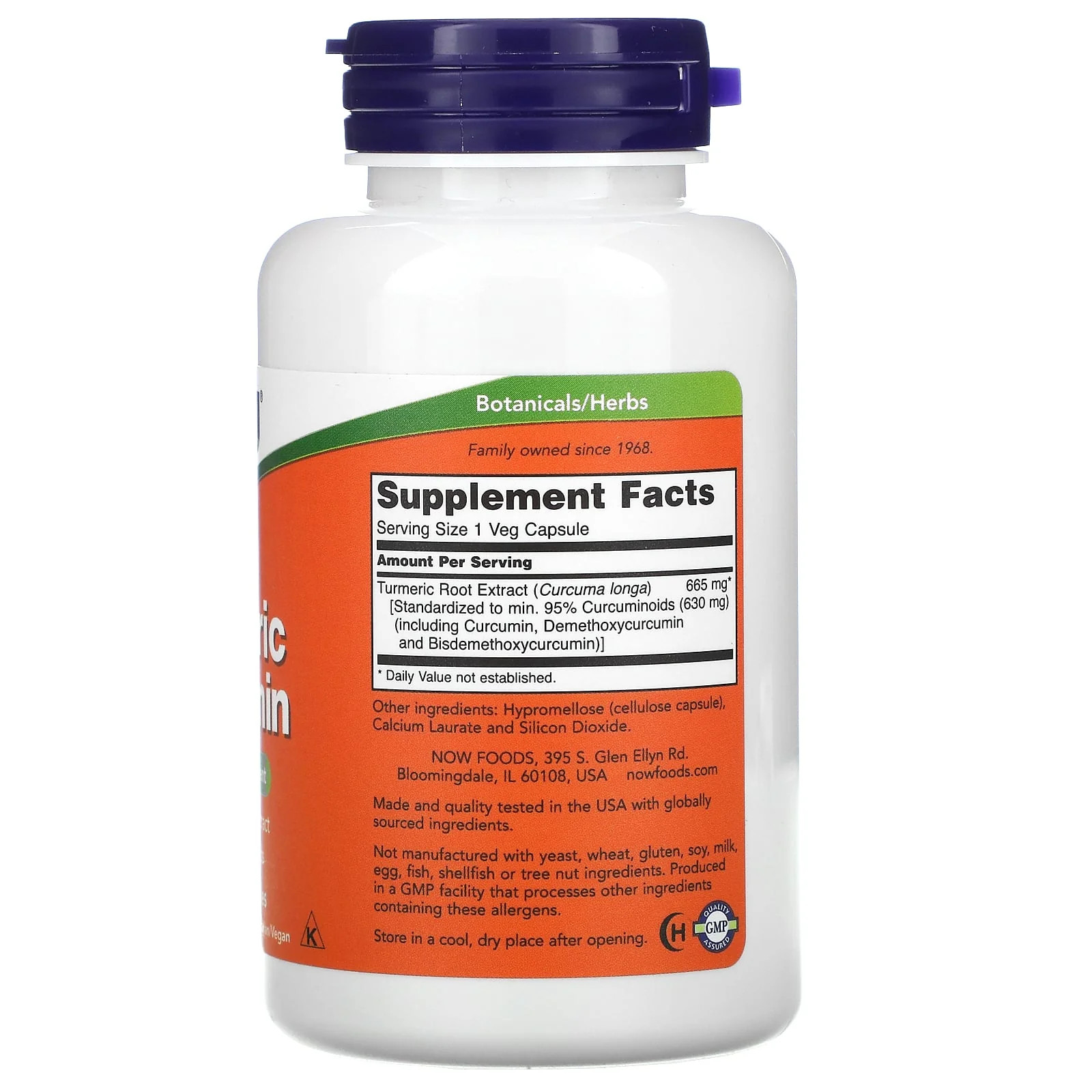 2 X NOW Foods, Turmeric Curcumin, 60 Veg Capsules (665 mg per Capsule)