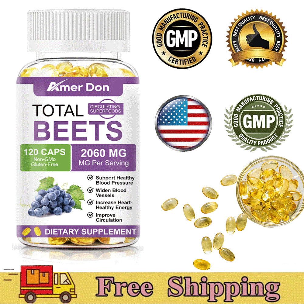 Total Beets Circulation Superfood Beet Root with Blood Pressure Support 120Cpas