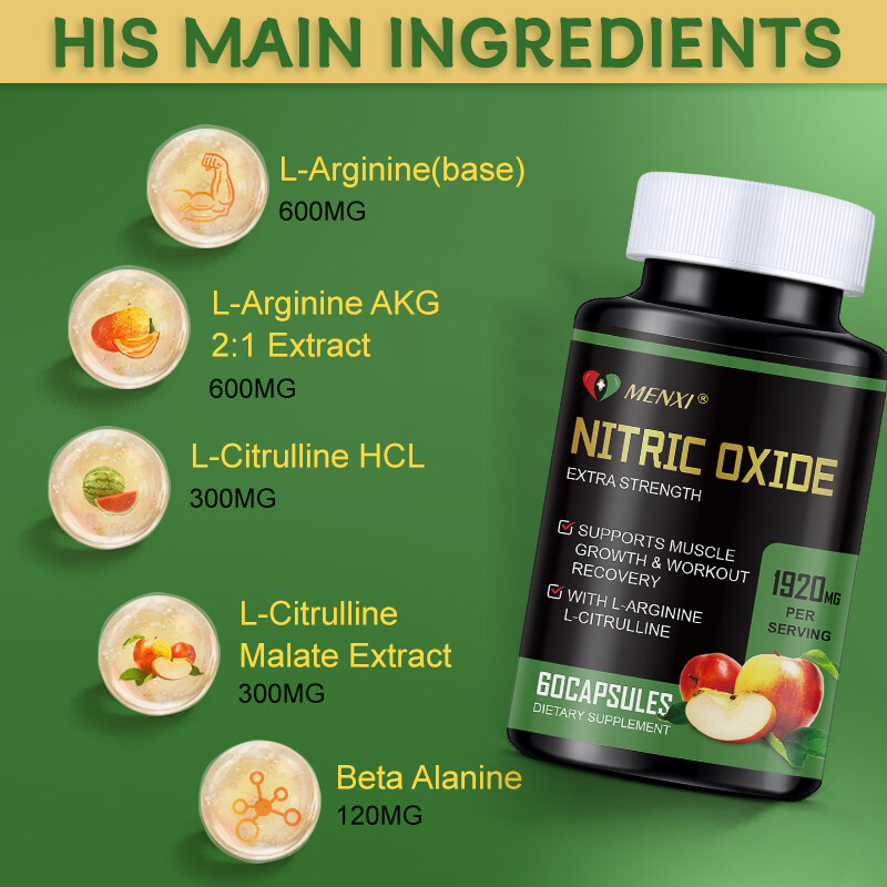 Nitric Oxide L-Arginine Pre Workout+Testosterone Booster,Multivitamin Men,Test