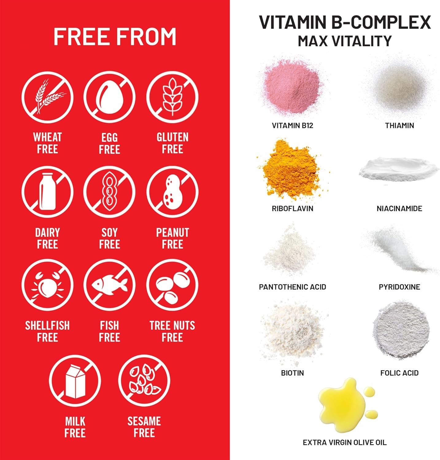 Complejo de Vitamina B para Mujer Y Hombre con Biotina B1 B2 B3 B6 B12 60uds