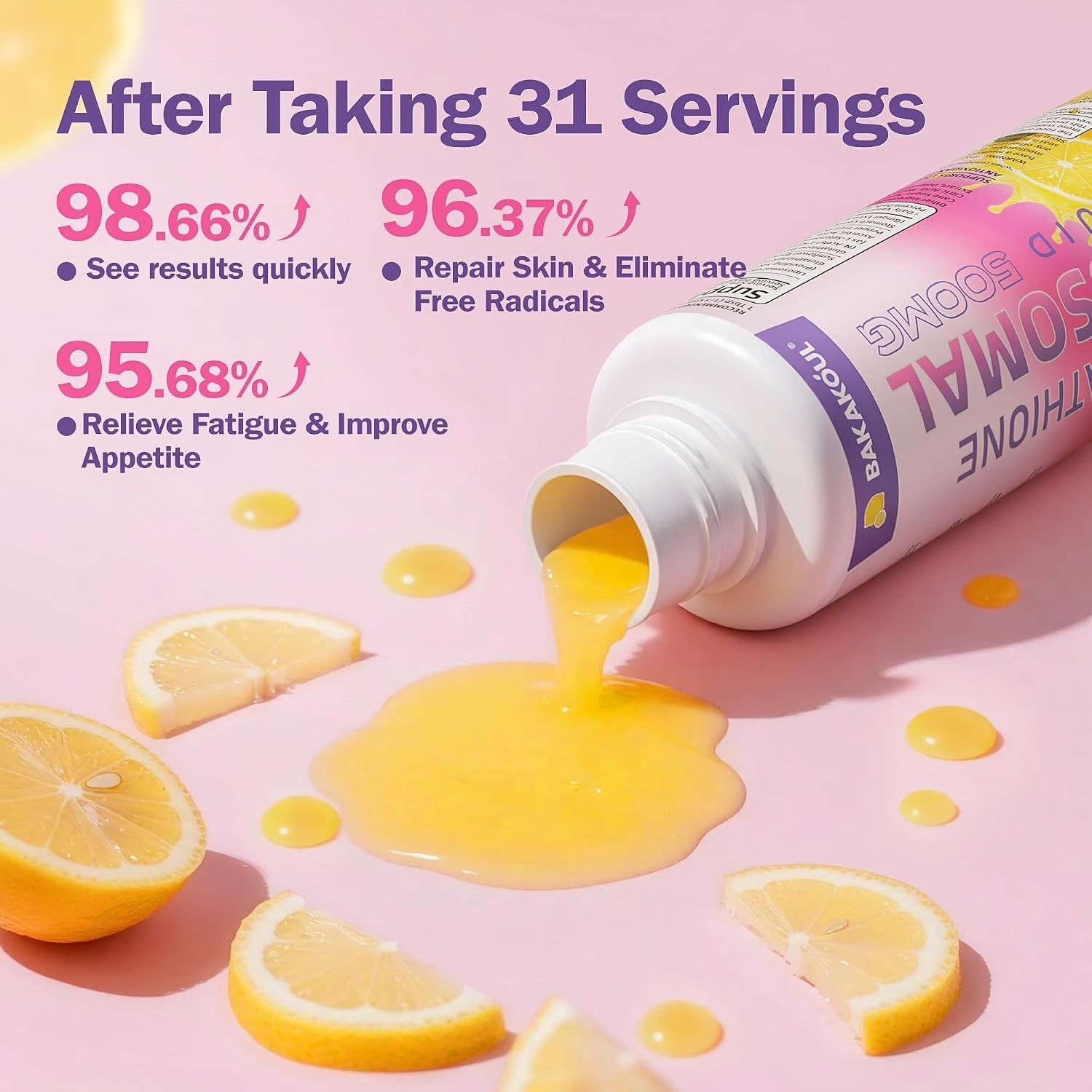 Liposomal Glutathione 3-in-1 Liquid with Superior Absorption & Lemon Flavor