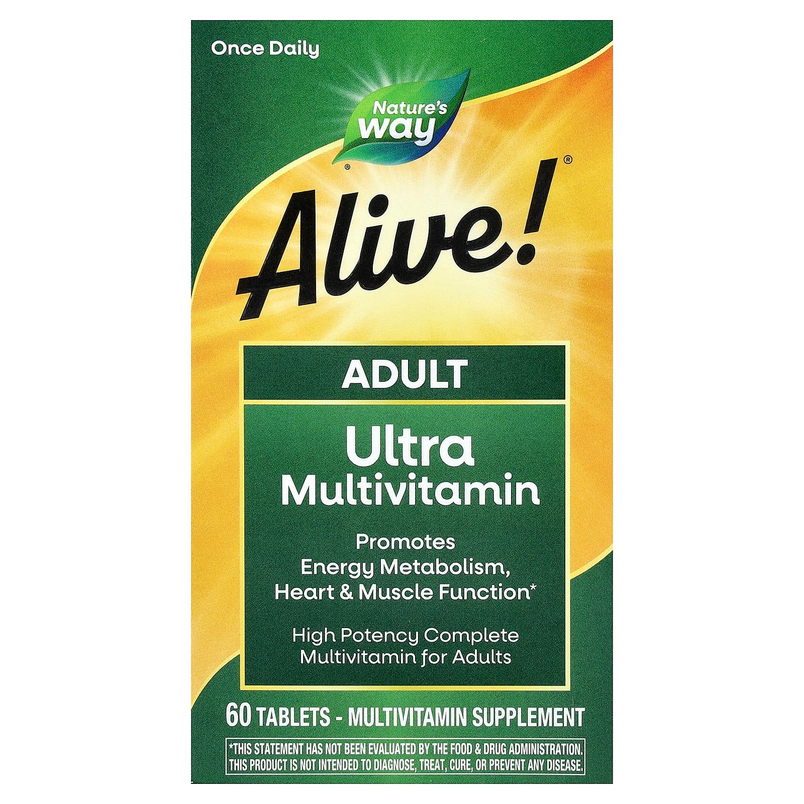 2 X Nature’s Way, Alive!� Adult Ultra Multivitamin, 60 Tablets