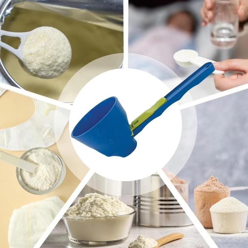 Protein Powder Measuring Spoon Sliding Funnel Milk Powder Scoop Kitchen Tool 1pc
