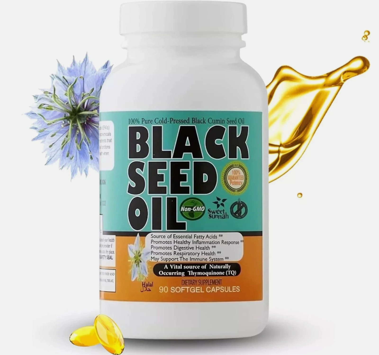 BLACK SEED OIL – Nourishes Skin, Boosts Brain Function & Energy, 90 Gel Capsules