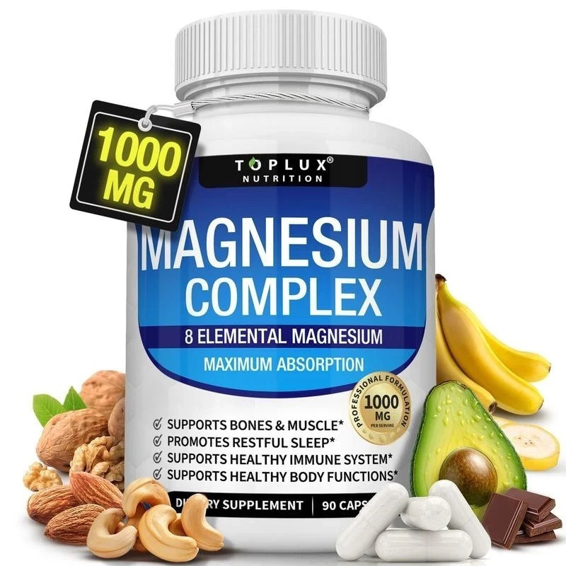 2Pack Magnesium complex supplement: 1000mg of 8-element magnesium, 180 capsules