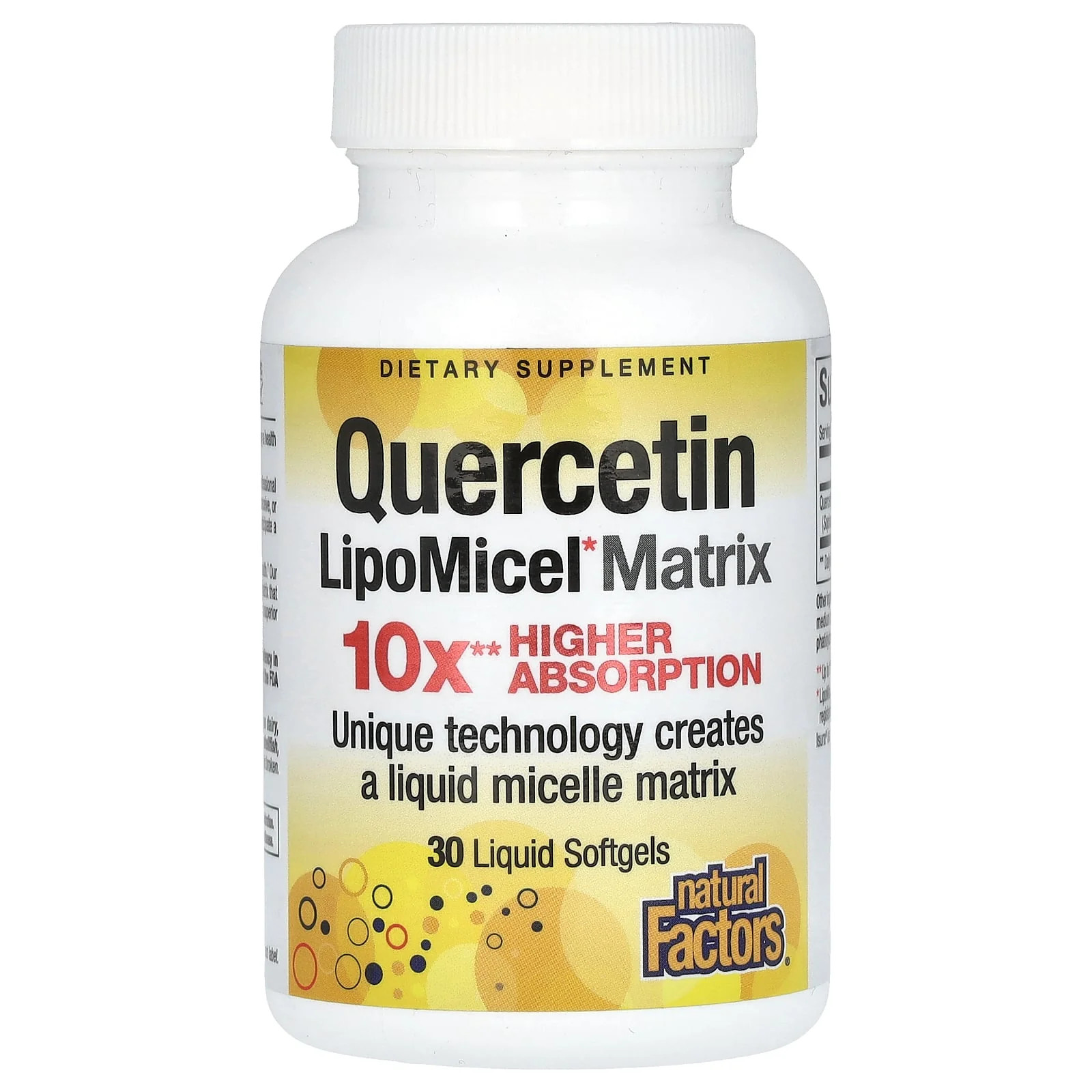 2 X Natural Factors, Quercetin LipoMicel Matrix, 250 mg, 30 Liquid Softgels