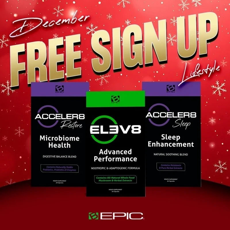 Epic Pack ELEV8 (1)Box- Acceler8 Restore(1) Acceler8 Sleep Box(1) LIFESTYLE Box