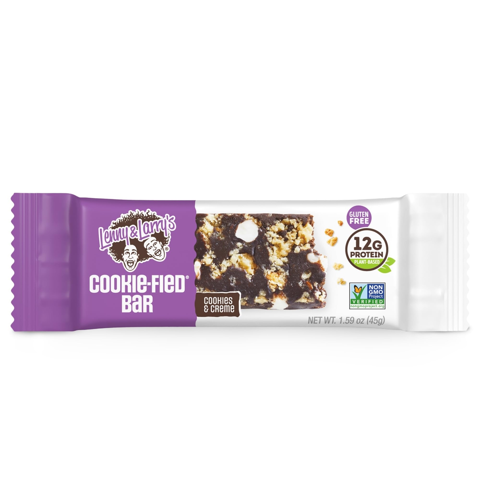 Lenny & Larry’s Cookie-fied Bar, Cookies & Creme, 45g – Plant-Based Protein B…