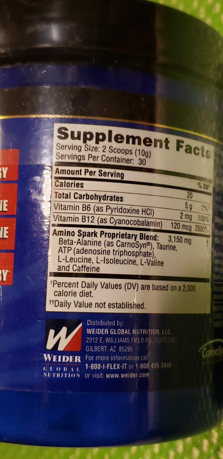 Weider – AMINO SPARK – Watermelon – 30 Servings – 10.58 oz – Exp 9/2026
