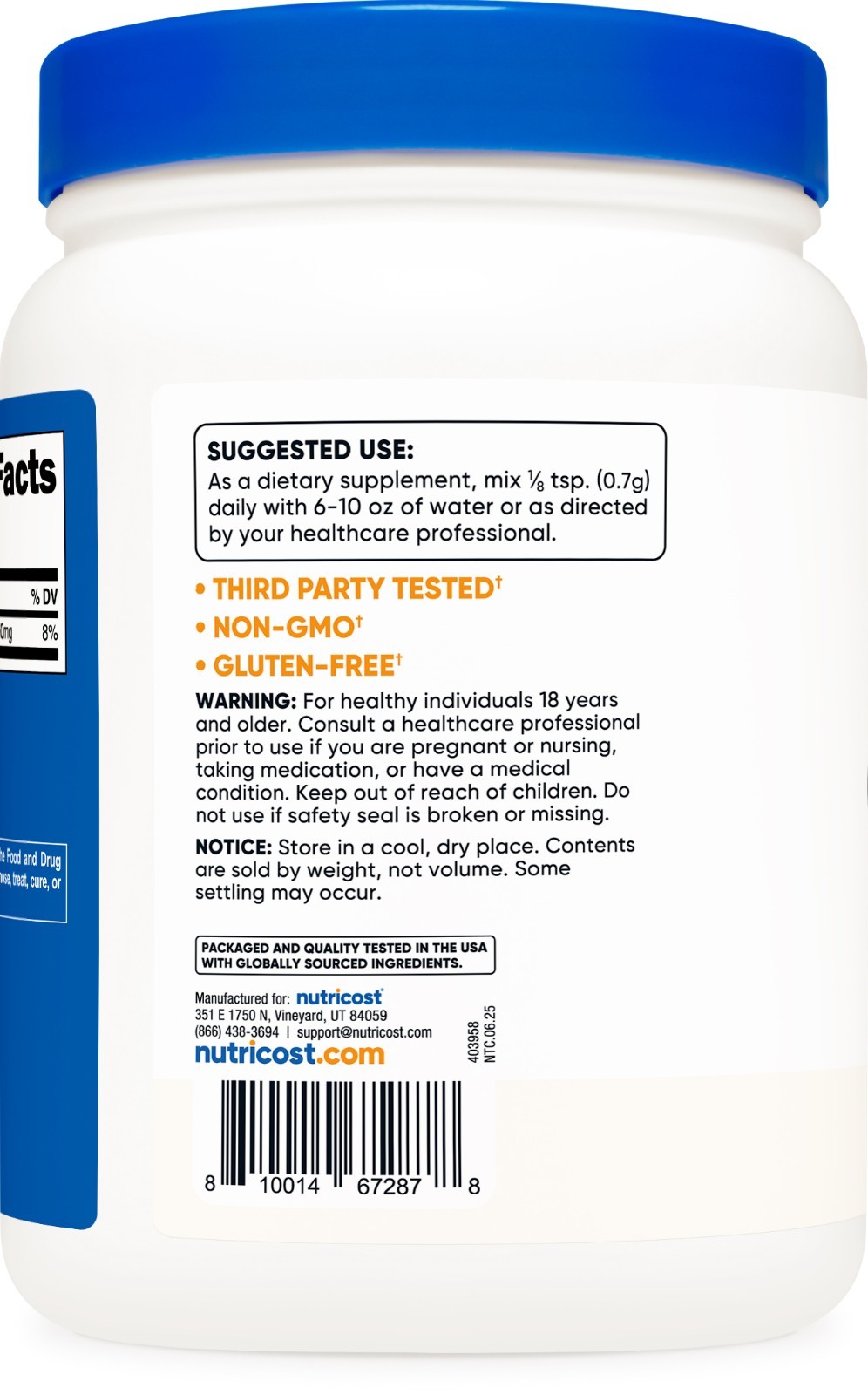Nutricost Potassium Chloride 1kg – Gluten Free, Non-GMO