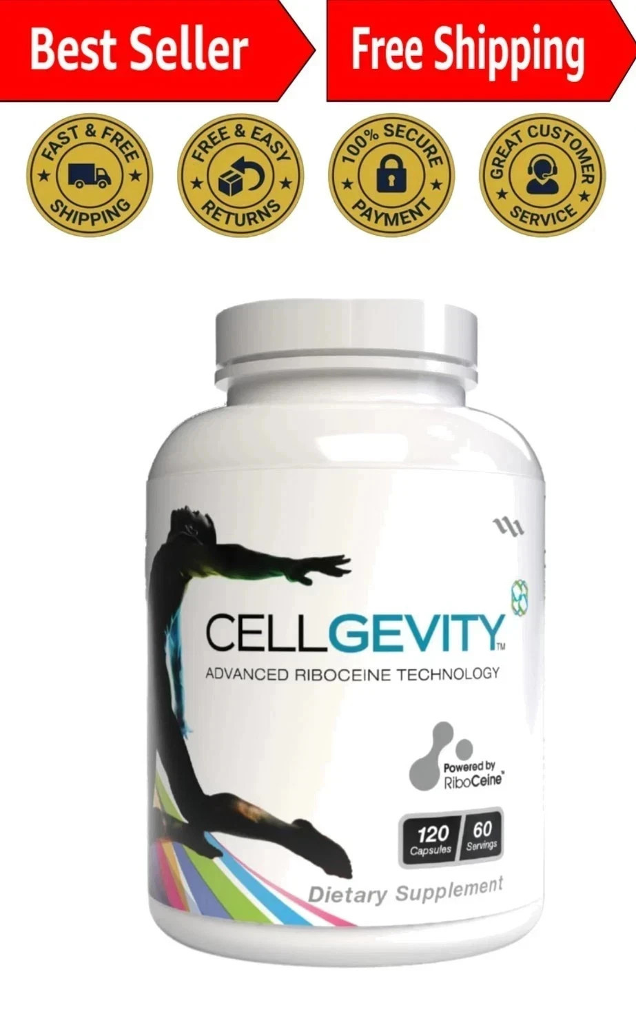 Cellgevity Advanced Riboceine Technology, 120 Vegetable Capsule Supplement