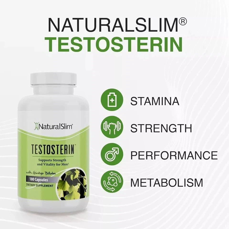 Natural Slim Testosterin Men’s Multivitamins Booster 180 Capsules ( Pack of 2 )
