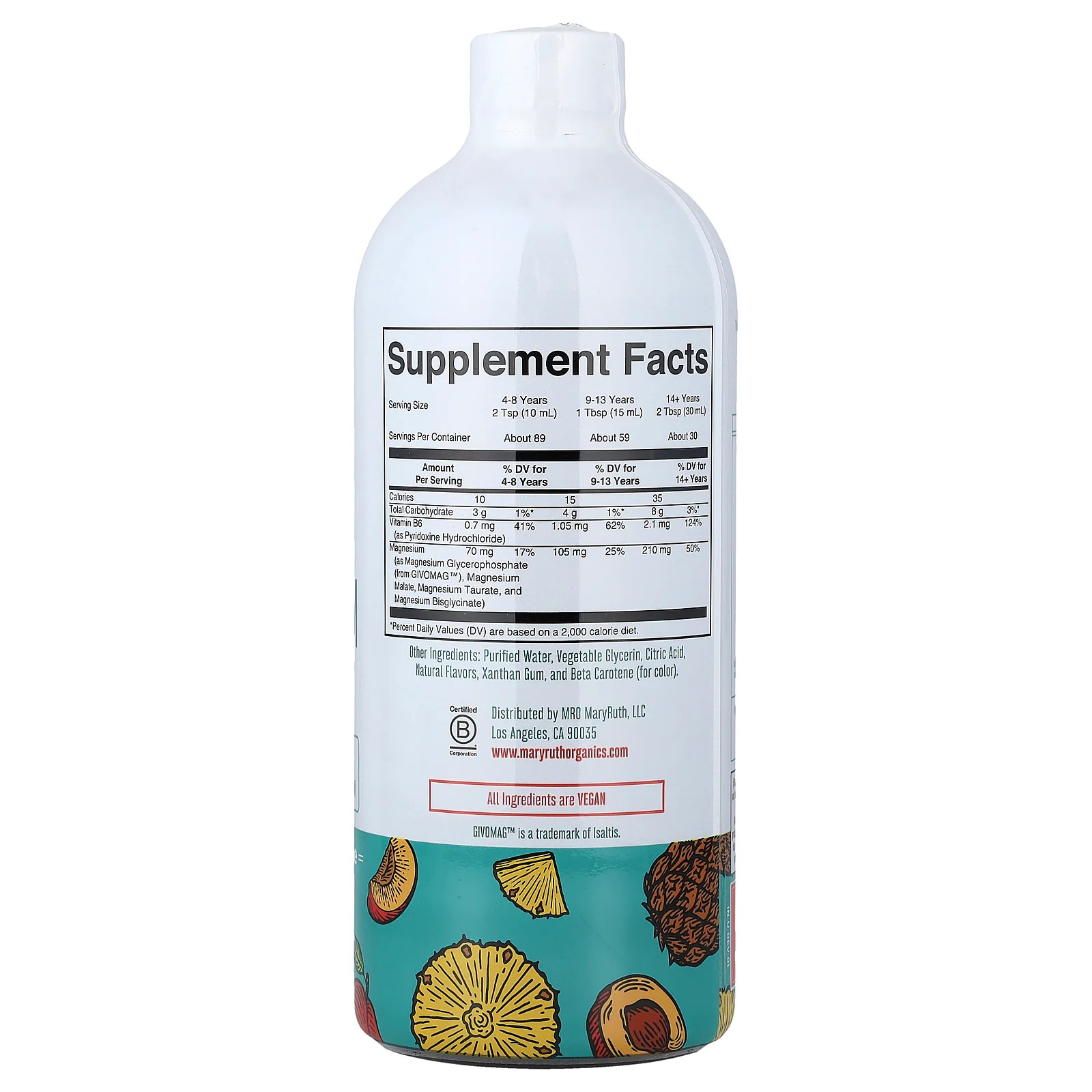 2 X MaryRuth’s, Liquid Magnesium Blend, Pineapple Nectarine, 30 fl oz (887 ml)