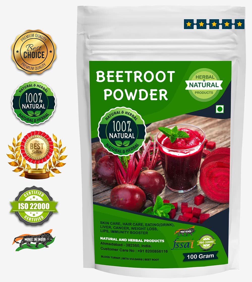 pack of 2 X Organic Beet Root Powder (Beta vulgaris) (100g)