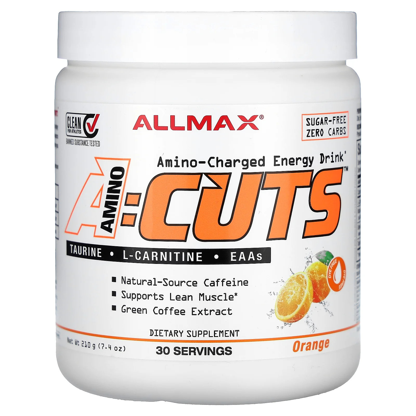 2 X ALLMAX, ACUTS�, Amino-Charged Energy Drink, Orange, 7.4 oz (210 g)