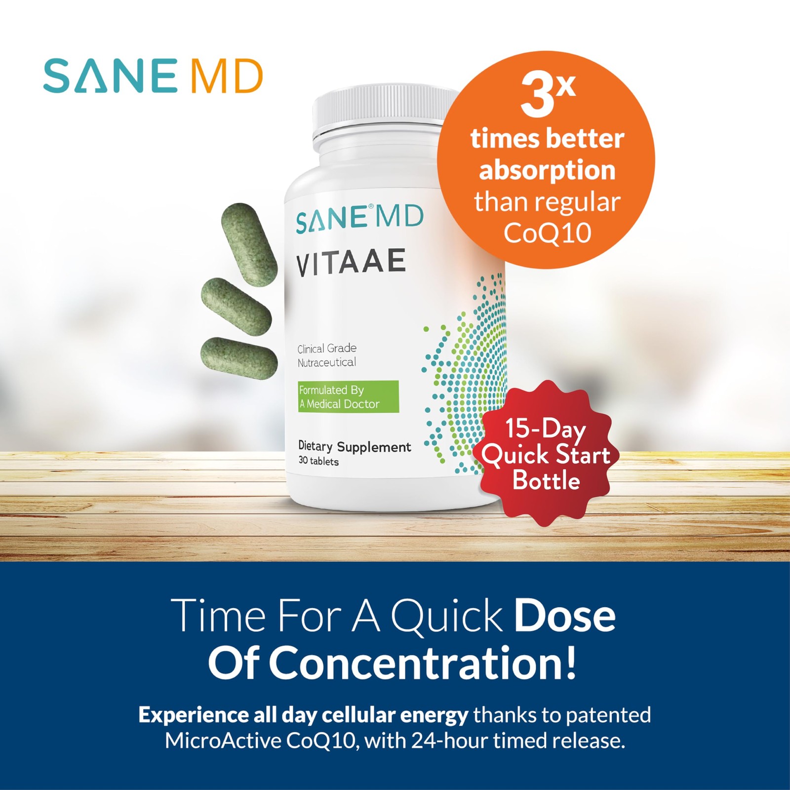 SANE MD Vitaae – Throat Phlegm, Coughing, and Brain 30 Count (Pack of 1)