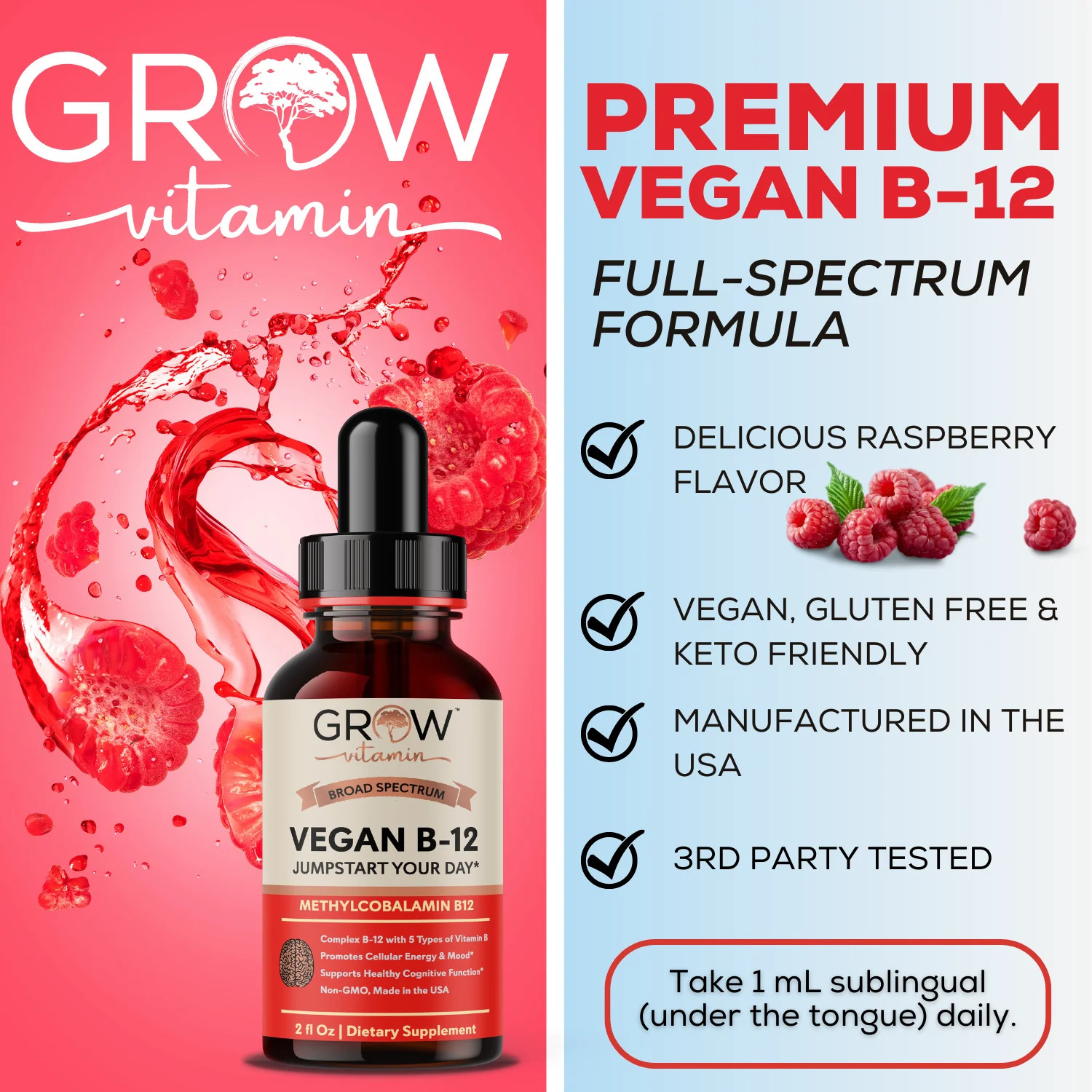 Grow Vitamin Vegan B12 Complex