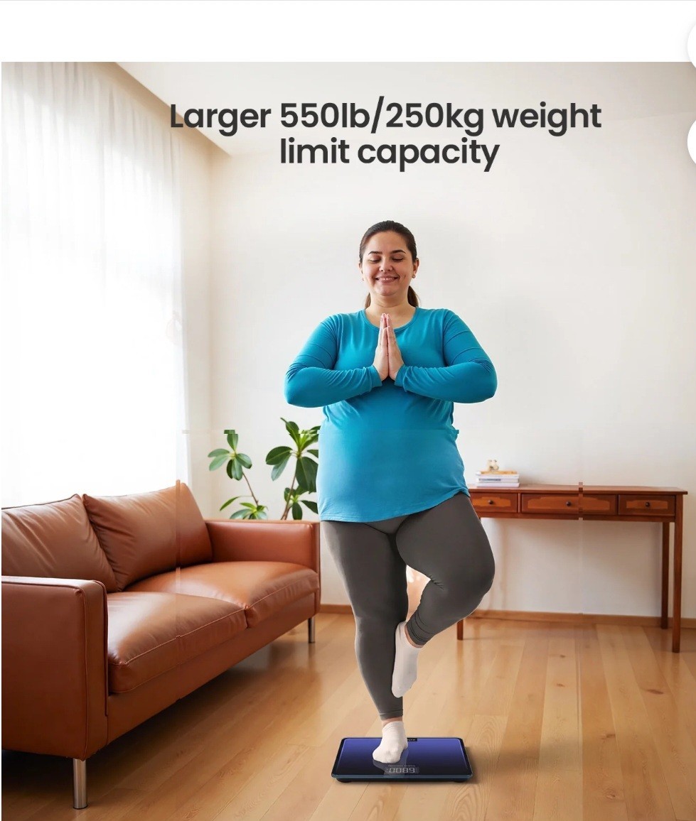 DescriptionRENPHO 550lb Digital Bathroom Scale – High Capacity Body…