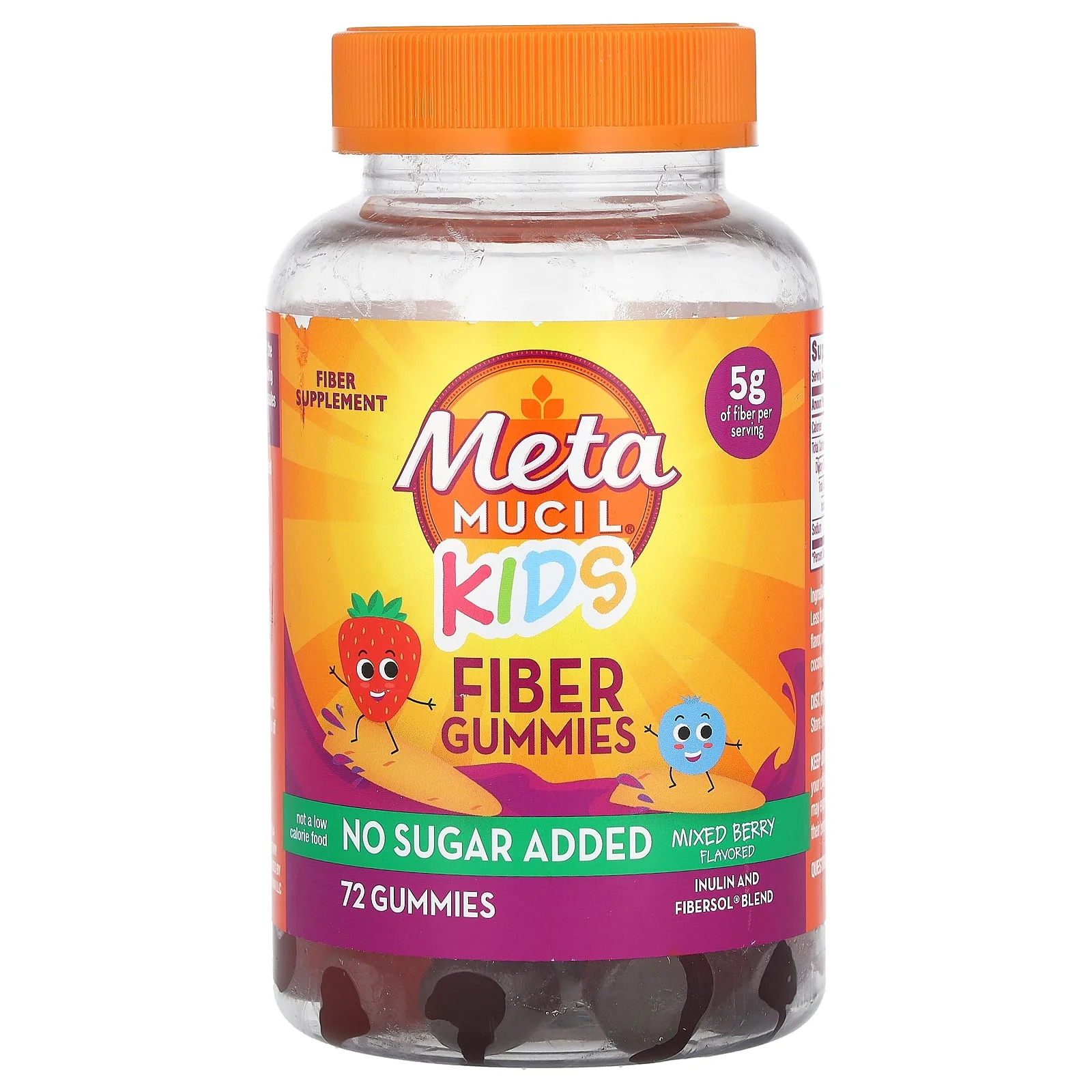 2 X Metamucil, Kids, Fiber Gummies, Mixed Berry, 72 Gummies