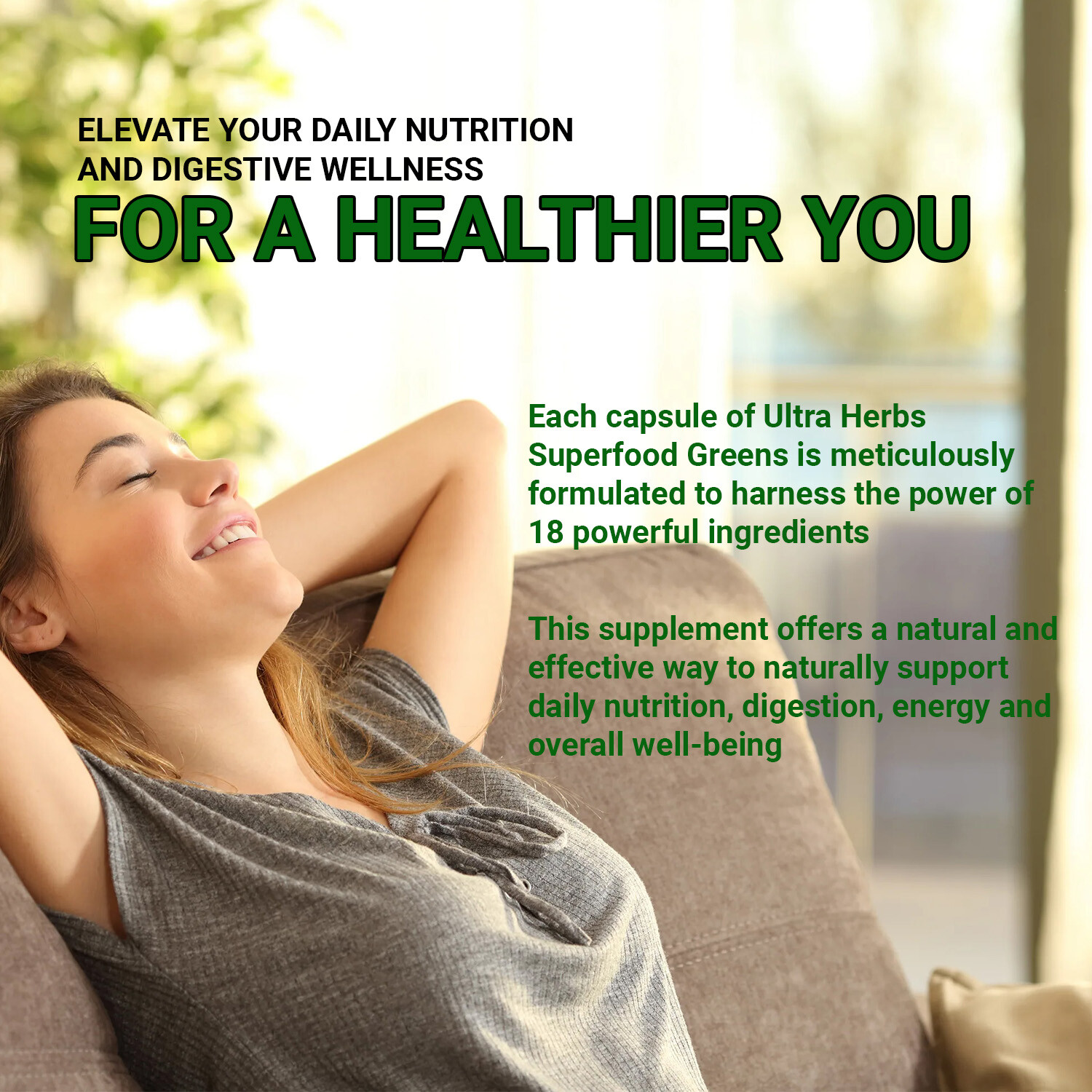 Superfood Greens – Fruits & Veggies – Boost Energy,Immune, Digestive, Gut Health