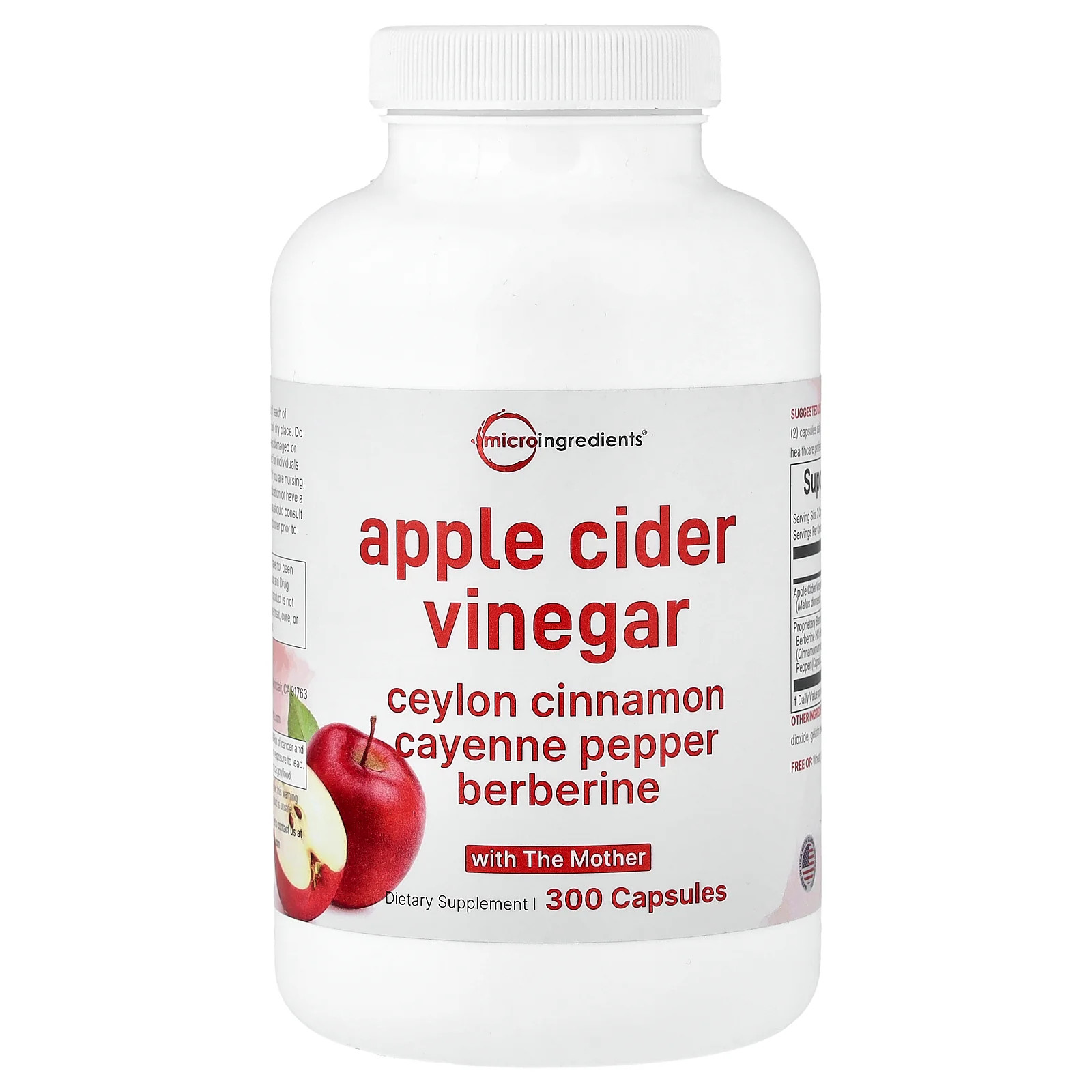 2 X Micro Ingredients, Apple Cider Vinegar With The Mother, 300 Capsules