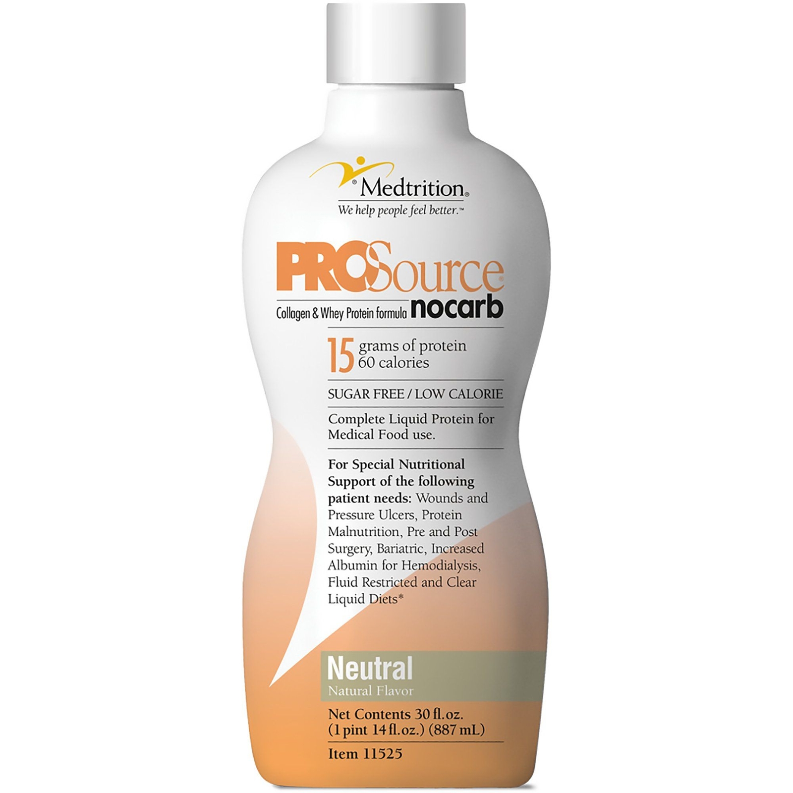ProSource NoCarb Concentrate Collagen & Whey Protein Formula, 32-ounce Bottle