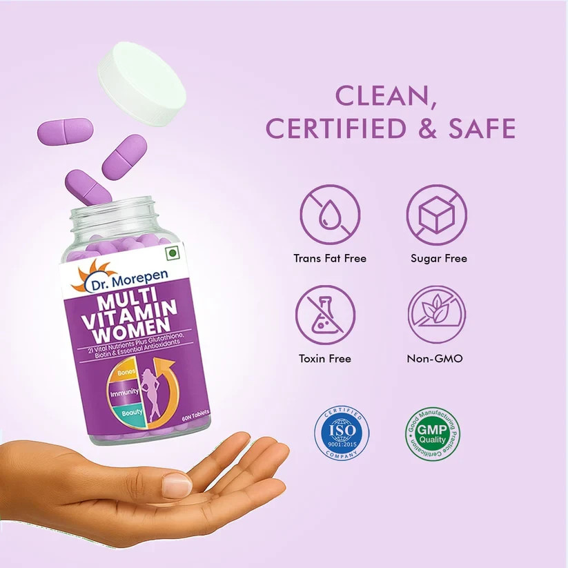 Dr. Morepen Multivitamin Women For Energy, Immunity, Skin & Bone Health, 60 Tabs