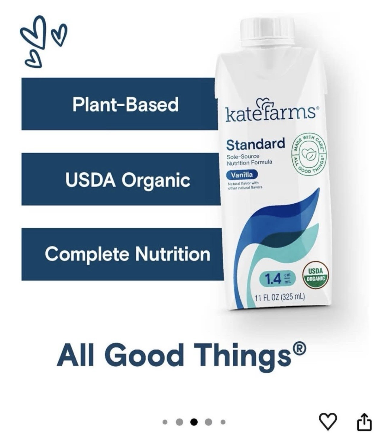 1 Case (12pk) Kate Farms Standard 1.0 Vanilla 11oz 12pk Case EXP April 2027