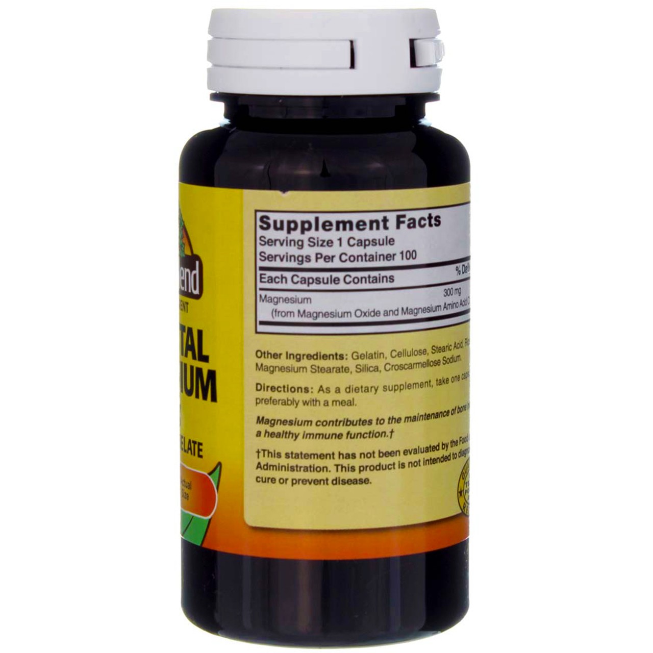3 Pack Nature’s Blend Elemental Magnesium Amino Acid Chelate Capsules, 100 Ct