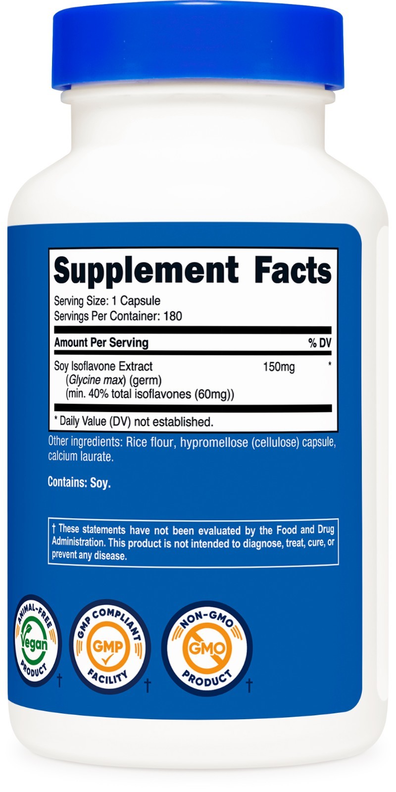 Nutricost Soy Isoflavones 150mg, 180 Veggie Capsules
