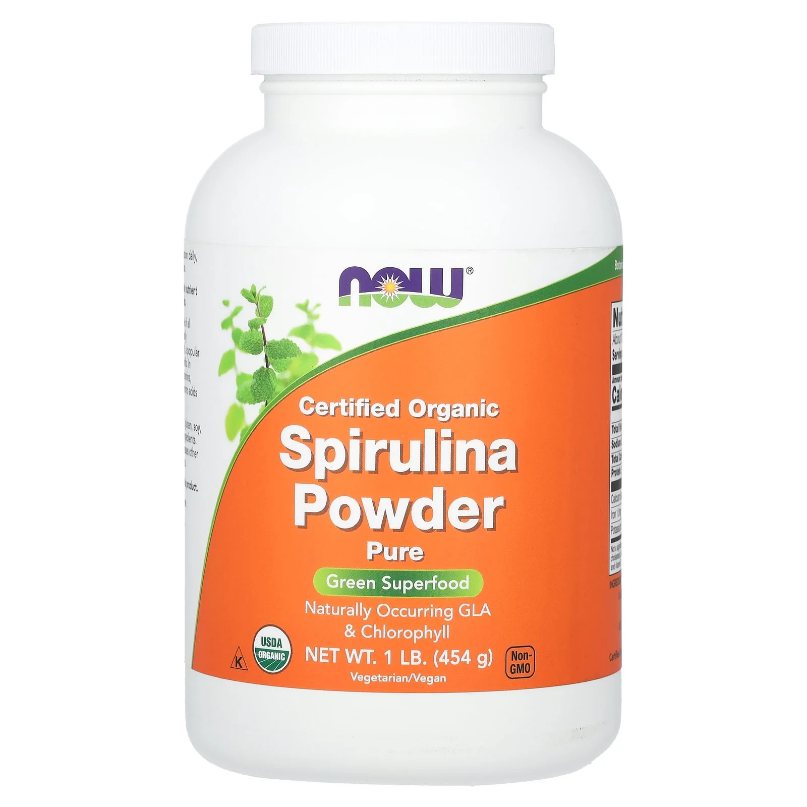 2 X NOW Foods, Certified Organic Spirulina Powder, 1 lb (454 g)